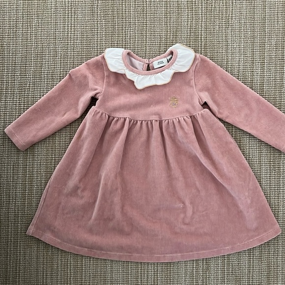 River Island Dusty Pink Corduroy Dress & Bloomers  9-12 months - Picture 2 of 5